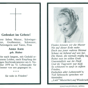 Asen Anna Geb. Huber